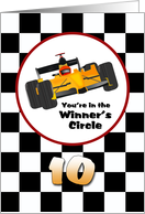 Happy 10th Birthday Race Car Winner’s Circle card
