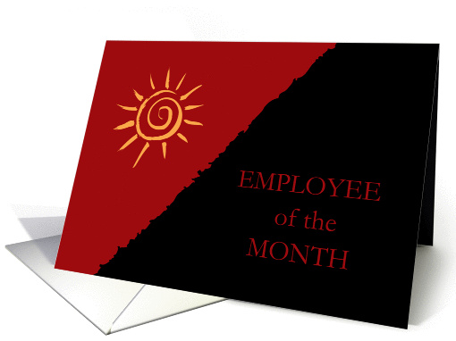 Congratulations Employee of the Month Red and Black Sunshine card