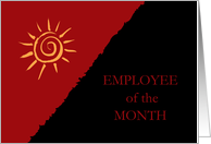 Congratulations Employee of the Month Red and Black Sunshine card