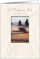 Thanksgiving From Both of Us, Combine Harvesting Wheat card
