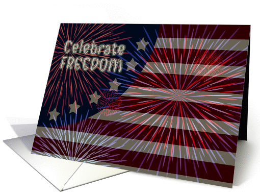 Business 4th of July - Patriotic Red, White and Blue Fireworks card