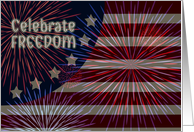 Business 4th of July - Patriotic Red, White and Blue Fireworks card