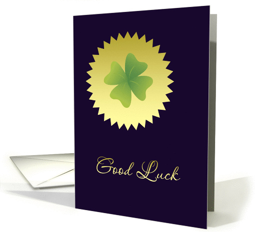 Good Luck Shamrock on Gold Medallion Blank card (1285558)