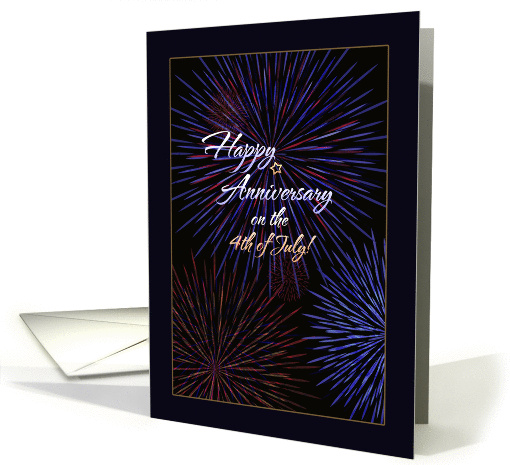 Anniversary on the 4th of July Fireworks card (1287252)