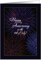 Anniversary on the 4th of July Fireworks card