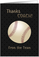 Thank You Coach From the Team Baseball Softball card