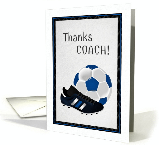 Soccer Coach Thank You Soccer Ball and Cleats card (1287810)