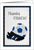 Soccer Coach Thank You Soccer Ball and Cleats card
