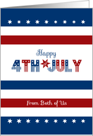 4th of July From Both of Us Stars and Stripes card