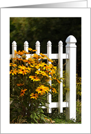 Country Garden Fence with Flowers Blank Note card