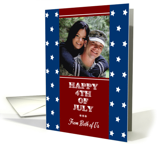4th of July From Both of Us Stars Custom Photo card (1290484)