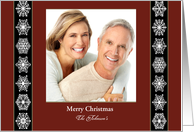Christmas Snowflakes Red and Black Custom Photo card