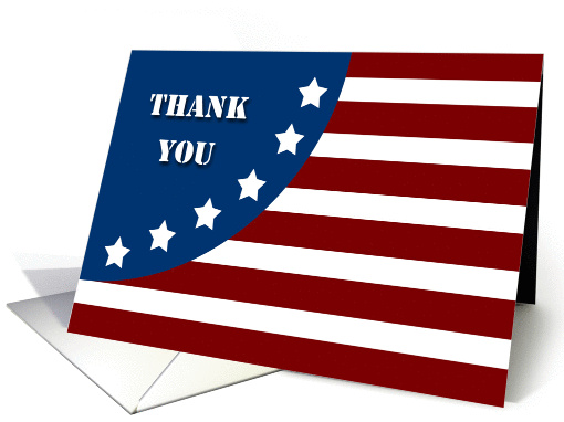 Thank You Patriotic Red White and Blue Stars and Stripes... (1294400)