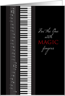 Piano Birthday For the One With Magic Fingers card
