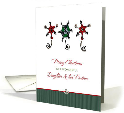 Christmas for Daughter and Partner Whimsical Ornaments card (1297482)