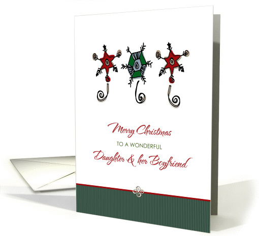 Daughter and Boyfriend Christmas Whimsical Ornaments card (1297488)