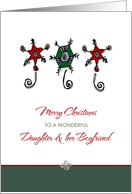 Daughter and Boyfriend Christmas Whimsical Ornaments card