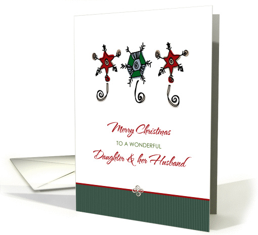 Christmas for Daughter and Husband Whimsical Ornaments card (1297492)