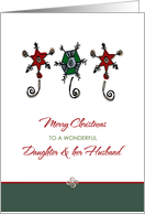 Christmas for Daughter and Husband Whimsical Ornaments card