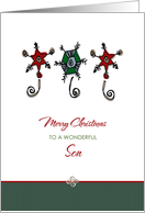 Christmas for Son Whimsical Ornaments card