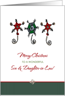 Christmas for Son and Daughter in Law Whimsical Ornaments card