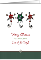 Christmas for Son and Wife Whimsical Ornaments card