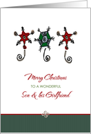 Christmas for Son and Girlfriend Whimsical Ornaments card