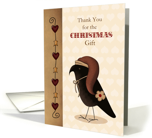 Thank You for the Christmas Gift Crow card (1299036)