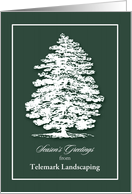 Custom Business Christmas Season’s Greetings White Tree card