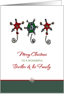 Christmas for Brother and Family Whimsical Ornaments card