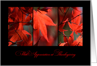 Business Thanksgiving - Red Autumn Leaves Trio card