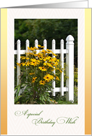 Birthday Garden Gate Flowers card