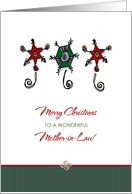 Christmas for Mother in Law Whimsical Ornaments card