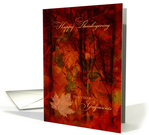 Thanksgiving for Godparents Autumn Foliage card (1307636)