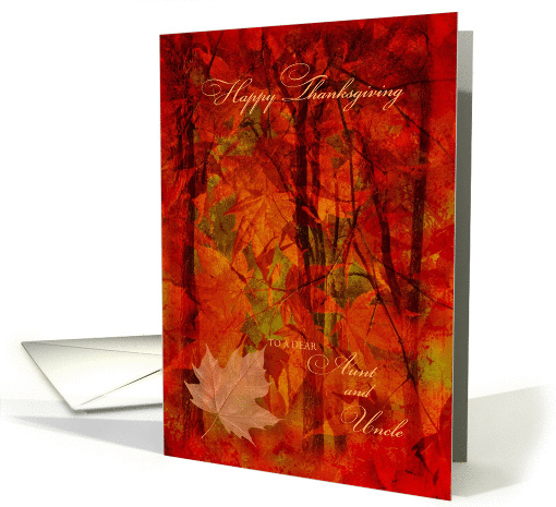 Thanksgiving for Aunt and Uncle Autumn Foliage card (1307668)