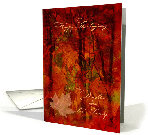 Thanksgiving for Daughter and Family Autumn Foliage card (1308086)