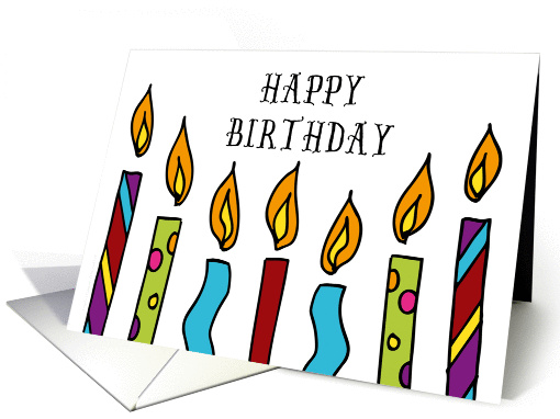 Happy Birthday Colorful Candles card (1331576)