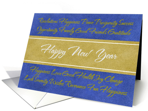 Happy New Year Golden Words card (1351782)