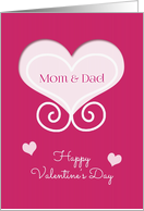 Happy Valentine’s Day for Mom and Dad Pink Hearts card