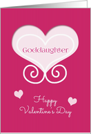 Happy Valentine’s Day for Goddaughter Pink Hearts card