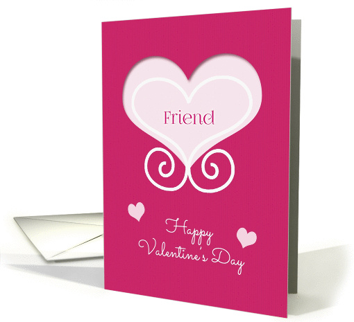 Happy Valentine's Day for Friend Pink Hearts card (1352288)