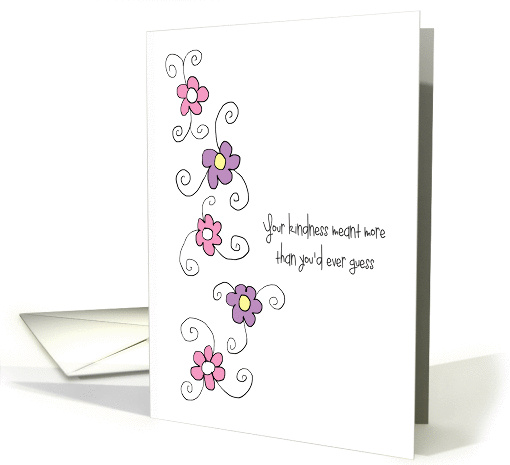 Thank You for Your Kindness Flower Doodles card (1361840)