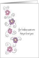 Thank You for Your Kindness Flower Doodles card