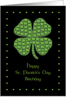 St. Patrick’s Day Birthday Shamrocks card