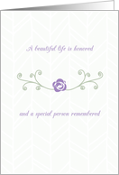 A Beautiful Life Sympathy card