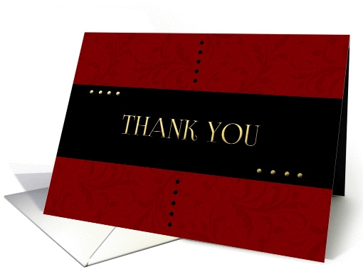 Thank You with Red Damask and Black card (1374080)