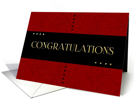 Congratulations with Black and Red Damask card (1374176)