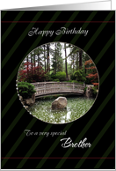 Happy Birthday for Brother Garden Bridge card