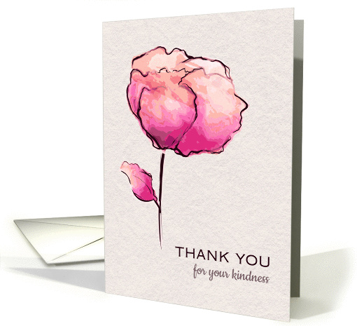 Thank You for your Kindness Watercolor Flower card (1376708)