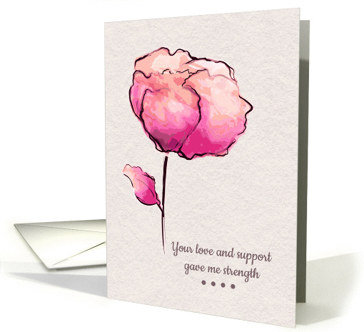 Thank You from Cancer Patient Watercolor Flower card (1376852)